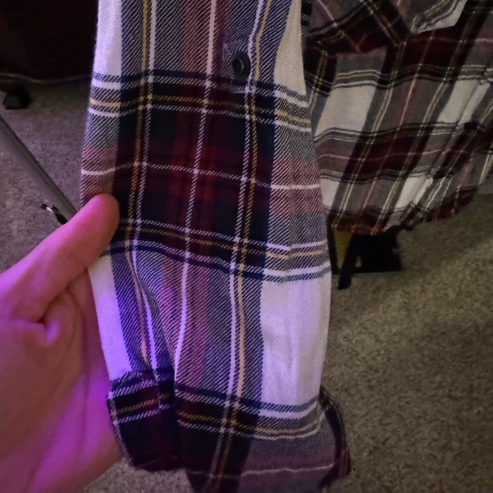 SANCTUARY BOYFRIEND SHIRT PLAID‎ SNAP BUTTON LONG SLEEVE TUNIC TOP - Picture 3 of 7